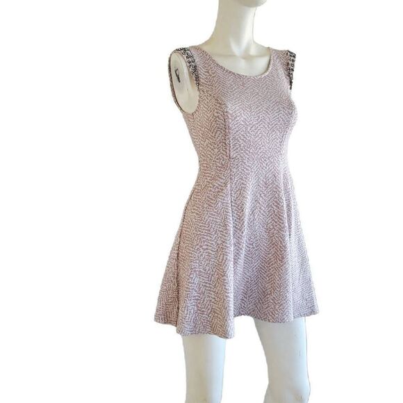 Free People womens Sz XS pale pink embellished dress - Picture 4 of 7
